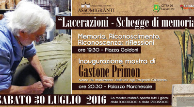 Mostra  LACERAZIONI - SCHEGGE DI MEMORIA di Gastone Primon