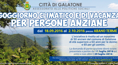 SOGGIORNO CLIMATICO E DI VACANZA PER PERSONE ANZIANE