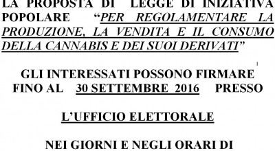 Legalizziamo Raccolta firme per la proposta di legge di iniziativ...