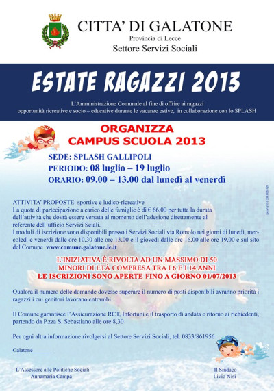 ESTATE RAGAZZI 2013