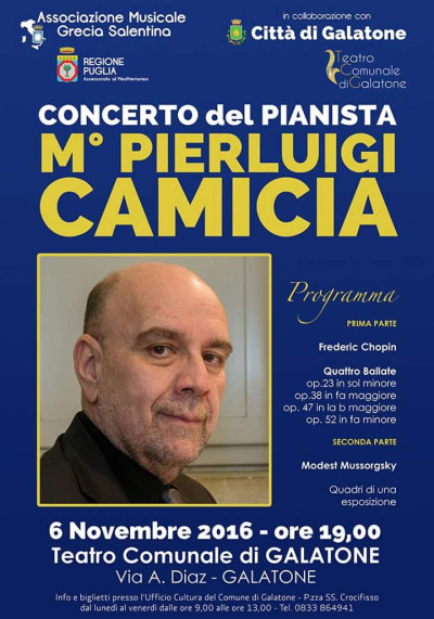 Il Maestro Pierluigi Camicia in concerto al Teatro Comunale