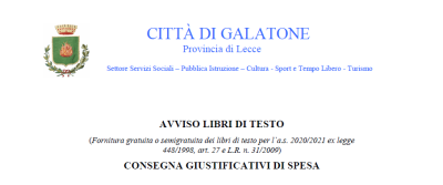 AVVISO LIBRI DI TESTO - CONSEGNA GIUSTIFICATIVI DI SPESA