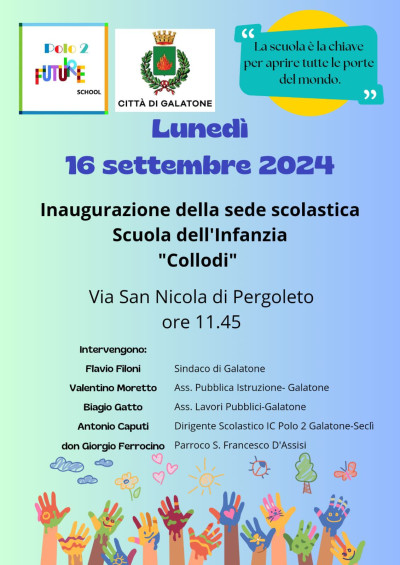 Inaugurazione nuova sede Scuola dell'infanzia Collodi